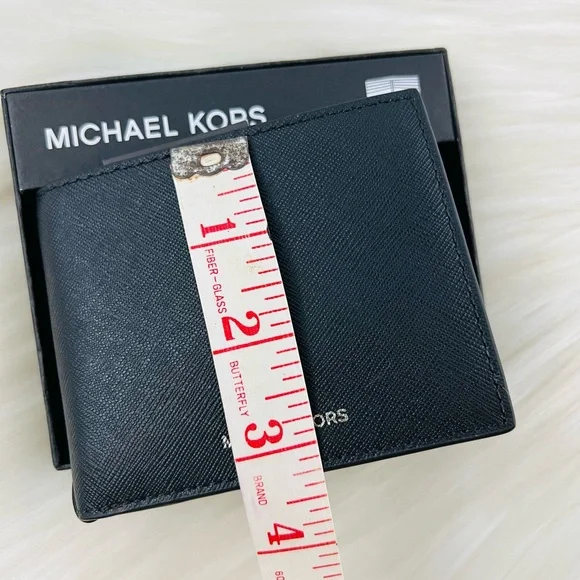 Michael Kors Andy Slim Billfold Wallet Black Saffiano Leather Gift Box - Picture 8 of 9